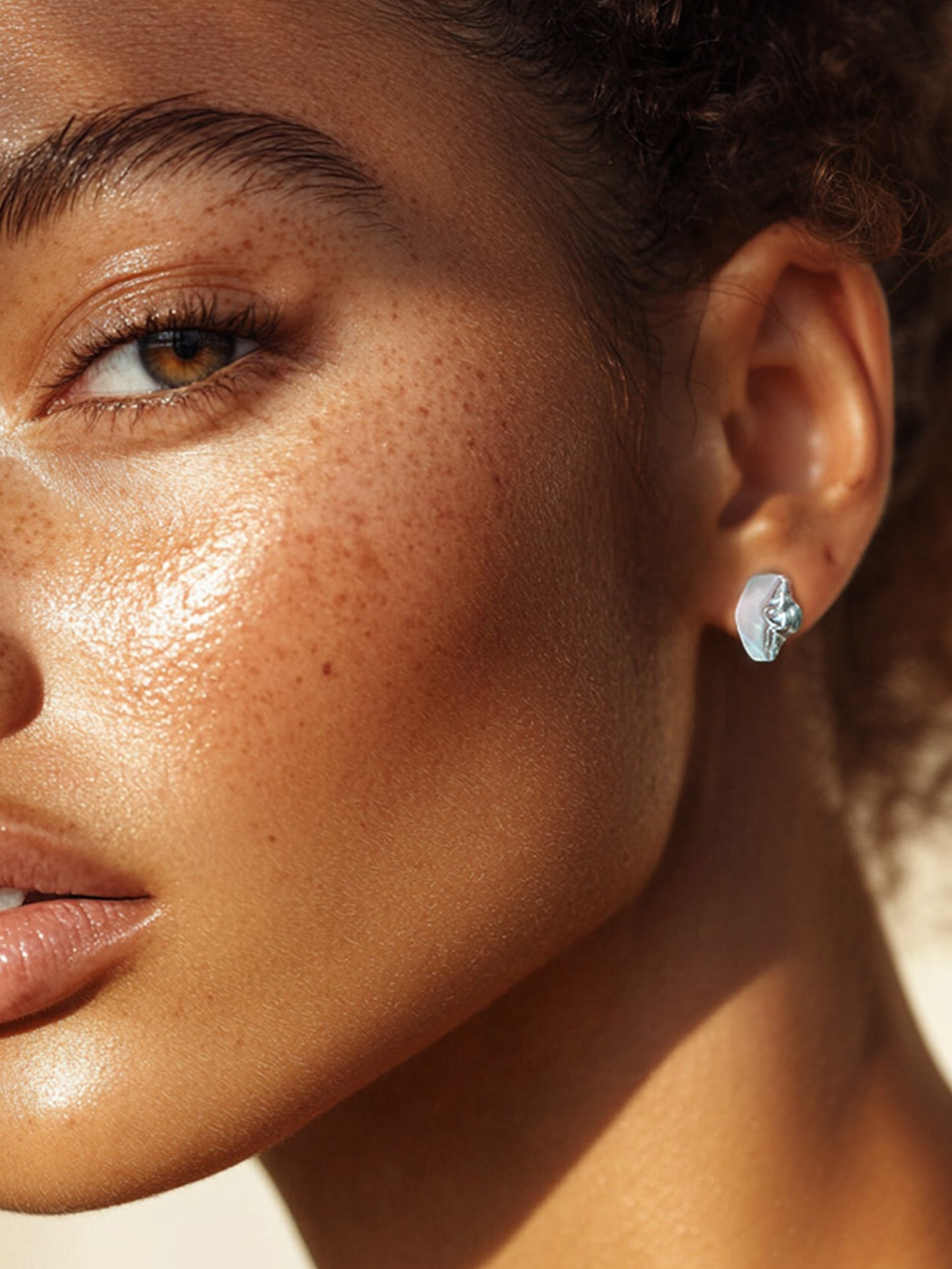 Mother of Pearl Moonlight Stud Earrings