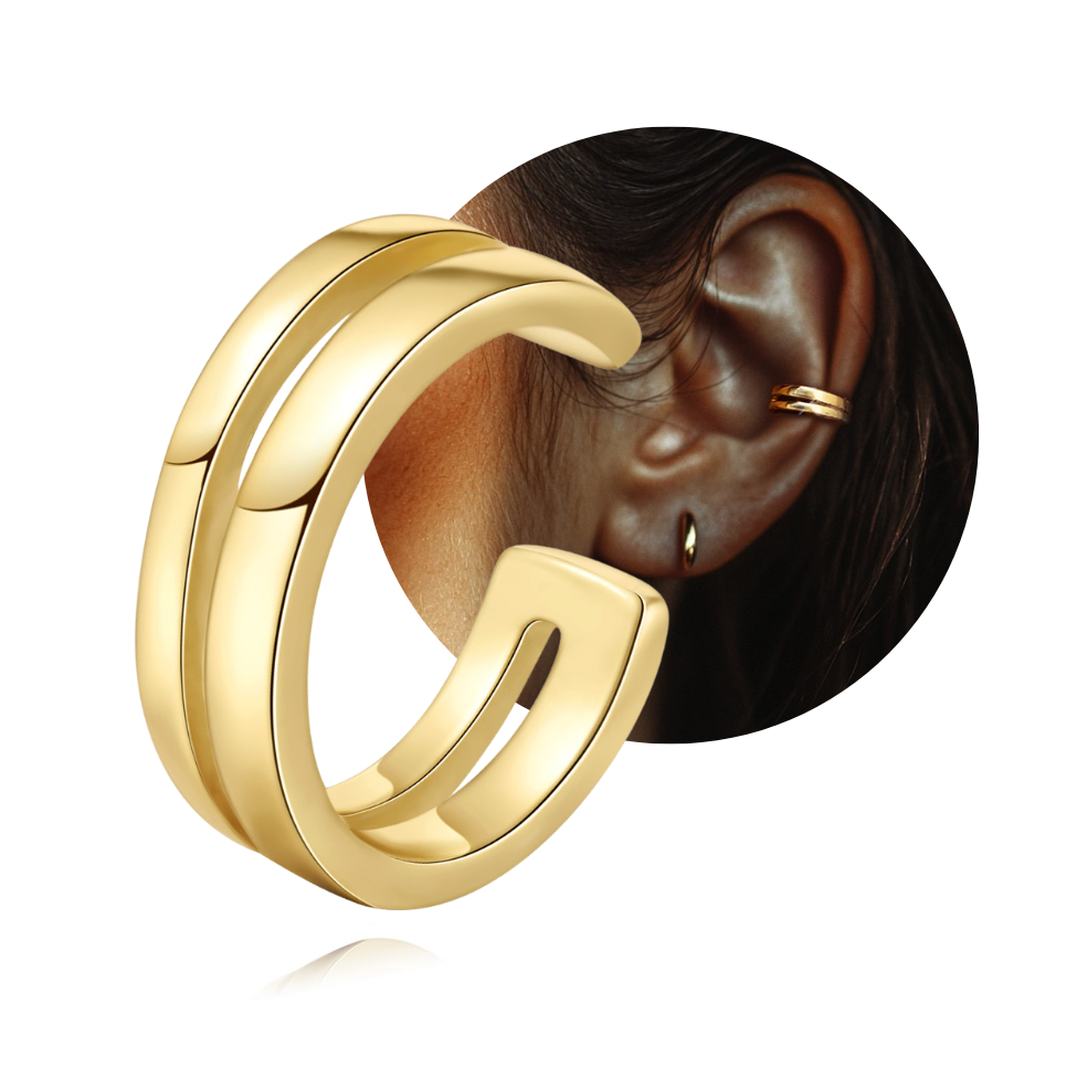 Gold Double Ring Ear Cuff