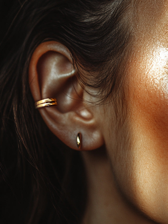 Gold Double Ring Ear Cuff